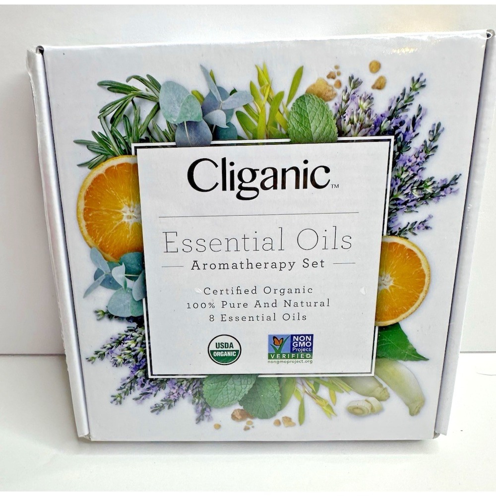 Cliganic Essential Oils Certified Organic Aromatherapy Set 8 100% Natural Pure